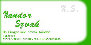 nandor szvak business card
