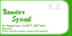 nandor szvak business card
